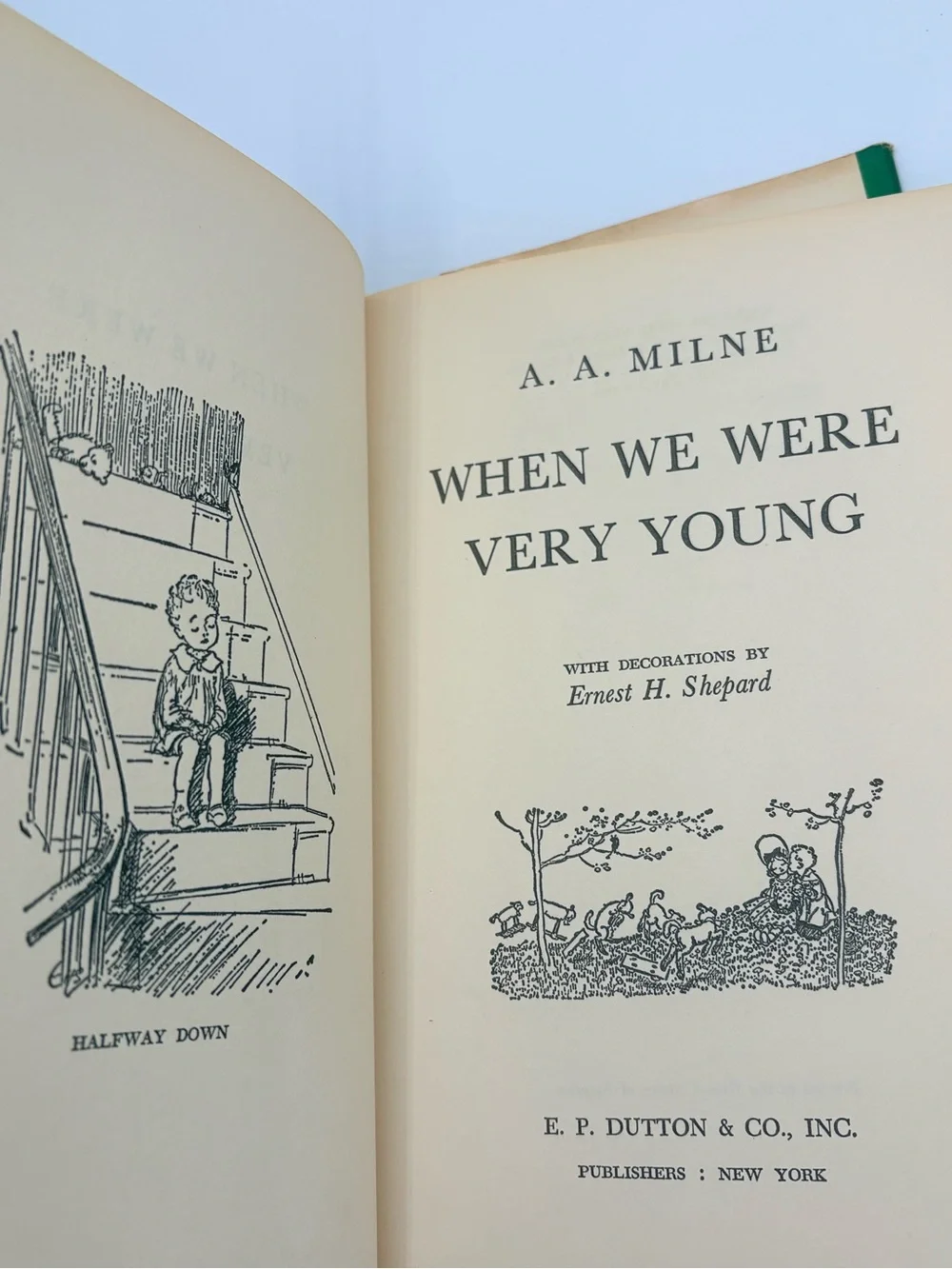 Vintage A. A. Milne Set — When We Were Very Young & Now We Are Six (Green, Teal) - Picture 8 of 13